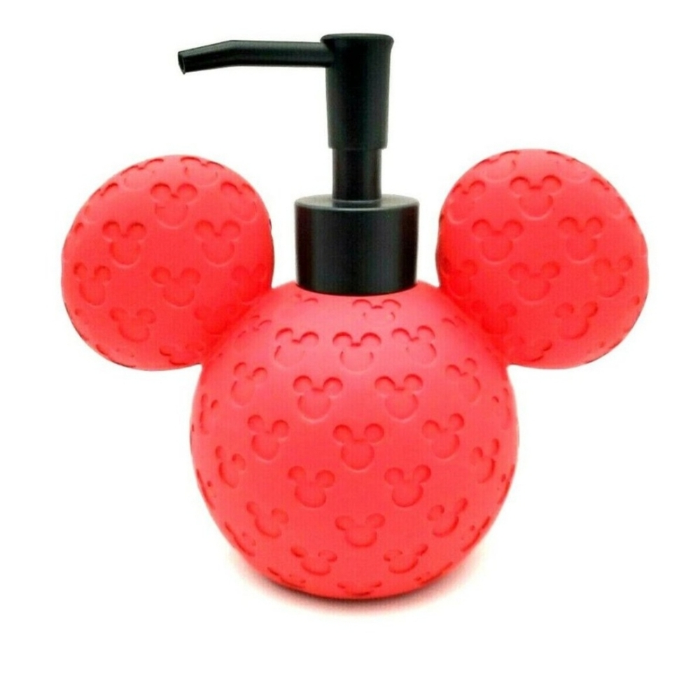 Disney Mickey Figural Ears Embossed Matte Red Soap Pump ✨️NWOT✨️